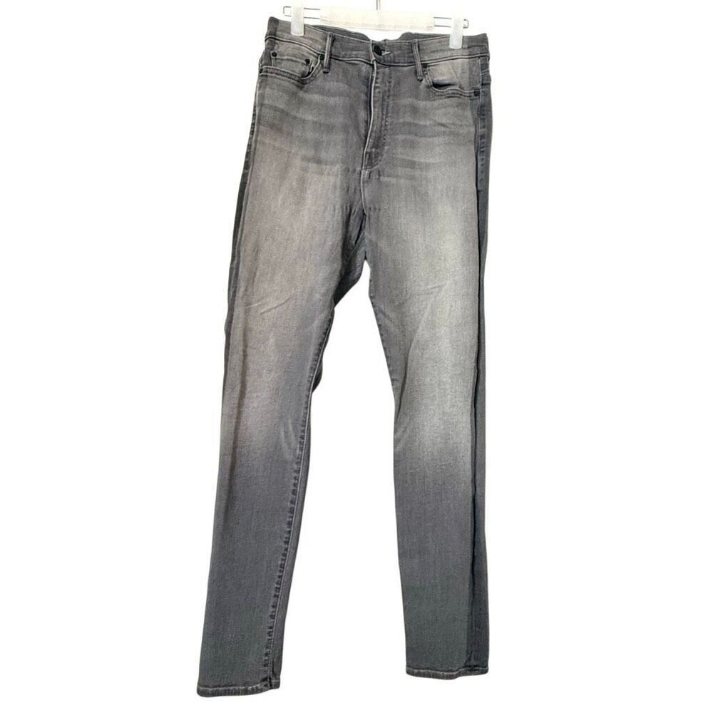 Mother High Rise The Swooner Supermoon Stripe Skinny Gray Denim Jeans Size 29